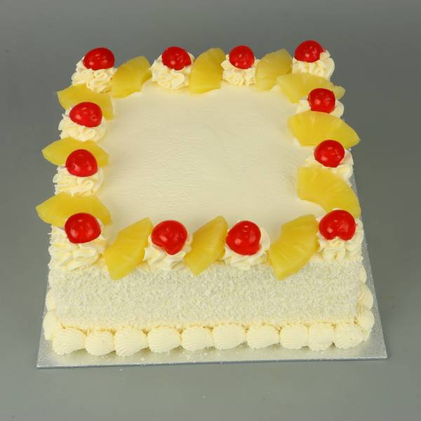 Send Fresh baked irresistible Chocolate Square Cake decorated with Red  Cherries - Infnity Gift Shop